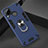 Silicone Matte Finish and Plastic Back Cover Case with Magnetic Finger Ring Stand S01 for Realme C15