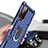 Silicone Matte Finish and Plastic Back Cover Case with Magnetic Finger Ring Stand S01 for Samsung Galaxy S20 FE 2022 5G