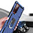 Silicone Matte Finish and Plastic Back Cover Case with Magnetic Finger Ring Stand S01 for Samsung Galaxy S20 Lite 5G