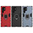 Silicone Matte Finish and Plastic Back Cover Case with Magnetic Finger Ring Stand S01 for Samsung Galaxy S23 Ultra 5G
