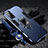 Silicone Matte Finish and Plastic Back Cover Case with Magnetic Finger Ring Stand S01 for Xiaomi Mi 10T 5G Blue