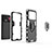 Silicone Matte Finish and Plastic Back Cover Case with Magnetic Finger Ring Stand S01 for Xiaomi Mi 11 Ultra 5G