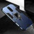 Silicone Matte Finish and Plastic Back Cover Case with Magnetic Finger Ring Stand S01 for Xiaomi Redmi 8 Blue