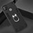 Silicone Matte Finish and Plastic Back Cover Case with Magnetic Finger Ring Stand S01 for Xiaomi Redmi 9 India Black