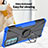 Silicone Matte Finish and Plastic Back Cover Case with Magnetic Finger Ring Stand S02 for Motorola Moto Edge 20 5G