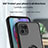 Silicone Matte Finish and Plastic Back Cover Case with Magnetic Finger Ring Stand S02 for Motorola Moto G50 5G