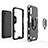 Silicone Matte Finish and Plastic Back Cover Case with Magnetic Finger Ring Stand S02 for Samsung Galaxy M01