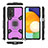 Silicone Matte Finish and Plastic Back Cover Case with Magnetic Finger Ring Stand S03 for Samsung Galaxy M52 5G