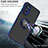 Silicone Matte Finish and Plastic Back Cover Case with Magnetic Finger Ring Stand S04 for Motorola Moto G71s 5G