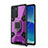 Silicone Matte Finish and Plastic Back Cover Case with Magnetic Finger Ring Stand S04 for Oppo Reno6 Pro 5G India Purple