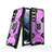 Silicone Matte Finish and Plastic Back Cover Case with Magnetic Finger Ring Stand S04 for Samsung Galaxy S23 5G Purple