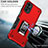 Silicone Matte Finish and Plastic Back Cover Case with Magnetic Finger Ring Stand S05 for Motorola Moto G22