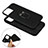 Silicone Matte Finish and Plastic Back Cover Case with Magnetic Finger Ring Stand S06 for Apple iPhone 12