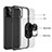 Silicone Matte Finish and Plastic Back Cover Case with Magnetic Finger Ring Stand S06 for Apple iPhone 14 Pro Max
