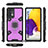 Silicone Matte Finish and Plastic Back Cover Case with Magnetic Finger Ring Stand S07 for Samsung Galaxy A72 5G Purple