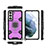 Silicone Matte Finish and Plastic Back Cover Case with Magnetic Finger Ring Stand S07 for Samsung Galaxy S21 5G Purple