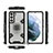 Silicone Matte Finish and Plastic Back Cover Case with Magnetic Finger Ring Stand S07 for Samsung Galaxy S21 FE 5G Gray