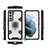 Silicone Matte Finish and Plastic Back Cover Case with Magnetic Finger Ring Stand S07 for Samsung Galaxy S21 FE 5G White