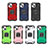 Silicone Matte Finish and Plastic Back Cover Case with Magnetic Finger Ring Stand S08 for Apple iPhone 13 Mini