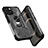 Silicone Matte Finish and Plastic Back Cover Case with Magnetic Finger Ring Stand S09 for Apple iPhone 13