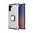 Silicone Matte Finish and Plastic Back Cover Case with Magnetic Finger Ring Stand T01 for Samsung Galaxy Note 10 5G