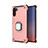 Silicone Matte Finish and Plastic Back Cover Case with Magnetic Finger Ring Stand T01 for Samsung Galaxy Note 10 5G
