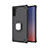 Silicone Matte Finish and Plastic Back Cover Case with Magnetic Finger Ring Stand T01 for Samsung Galaxy Note 10 5G Gray