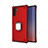 Silicone Matte Finish and Plastic Back Cover Case with Magnetic Finger Ring Stand T01 for Samsung Galaxy Note 10 5G Red