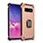 Silicone Matte Finish and Plastic Back Cover Case with Magnetic Finger Ring Stand T01 for Samsung Galaxy S10
