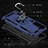 Silicone Matte Finish and Plastic Back Cover Case with Magnetic Finger Ring Stand T02 for Samsung Galaxy S21 5G