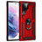 Silicone Matte Finish and Plastic Back Cover Case with Magnetic Finger Ring Stand T02 for Samsung Galaxy S23 Ultra 5G