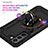 Silicone Matte Finish and Plastic Back Cover Case with Magnetic Finger Ring Stand T03 for Samsung Galaxy S21 Plus 5G