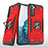 Silicone Matte Finish and Plastic Back Cover Case with Magnetic Finger Ring Stand T04 for Samsung Galaxy S21 5G