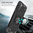 Silicone Matte Finish and Plastic Back Cover Case with Magnetic Finger Ring Stand T04 for Samsung Galaxy S21 FE 5G