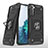 Silicone Matte Finish and Plastic Back Cover Case with Magnetic Finger Ring Stand T04 for Samsung Galaxy S21 FE 5G