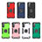 Silicone Matte Finish and Plastic Back Cover Case with Magnetic Finger Ring Stand T04 for Samsung Galaxy S21 Plus 5G