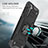 Silicone Matte Finish and Plastic Back Cover Case with Magnetic Finger Ring Stand T04 for Samsung Galaxy S22 Plus 5G