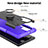 Silicone Matte Finish and Plastic Back Cover Case with Magnetic Finger Ring Stand T08 for Samsung Galaxy S21 Ultra 5G