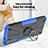 Silicone Matte Finish and Plastic Back Cover Case with Magnetic Finger Ring Stand T08 for Samsung Galaxy S22 5G