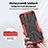 Silicone Matte Finish and Plastic Back Cover Case with Magnetic Finger Ring Stand T08 for Samsung Galaxy S22 5G
