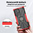 Silicone Matte Finish and Plastic Back Cover Case with Magnetic Finger Ring Stand T08 for Samsung Galaxy S22 Ultra 5G