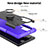 Silicone Matte Finish and Plastic Back Cover Case with Magnetic Finger Ring Stand T08 for Samsung Galaxy S22 Ultra 5G