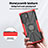 Silicone Matte Finish and Plastic Back Cover Case with Magnetic Finger Ring Stand T08 for Samsung Galaxy S23 Ultra 5G