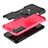 Silicone Matte Finish and Plastic Back Cover Case with Magnetic Finger Ring Stand T09 for Samsung Galaxy S21 FE 5G