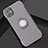 Silicone Matte Finish and Plastic Back Cover Case with Magnetic Finger Ring Stand Y01 for Apple iPhone 11 Gray