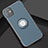 Silicone Matte Finish and Plastic Back Cover Case with Magnetic Finger Ring Stand Y01 for Apple iPhone 11 Sky Blue