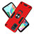 Silicone Matte Finish and Plastic Back Cover Case with Magnetic Finger Ring Stand Y01B for Samsung Galaxy A71 5G