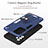 Silicone Matte Finish and Plastic Back Cover Case with Magnetic Finger Ring Stand Y01B for Samsung Galaxy A72 5G