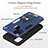 Silicone Matte Finish and Plastic Back Cover Case with Magnetic Finger Ring Stand Y01B for Samsung Galaxy M21s