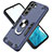 Silicone Matte Finish and Plastic Back Cover Case with Magnetic Finger Ring Stand Y01B for Samsung Galaxy S21 FE 5G